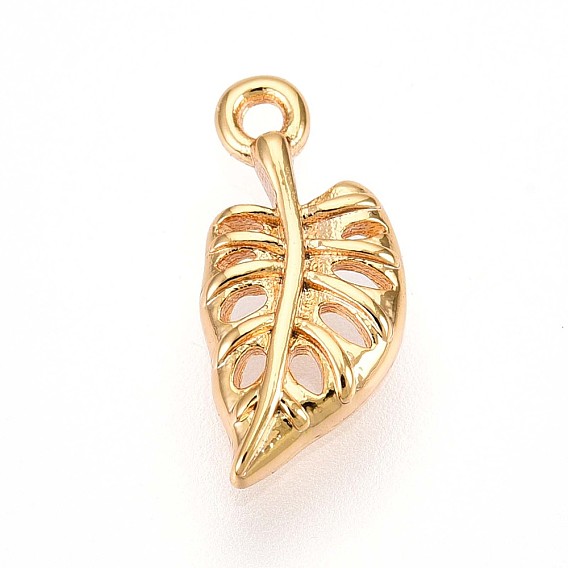 Латунные подвески, лист прелести, без кадмия, без никеля и без свинца