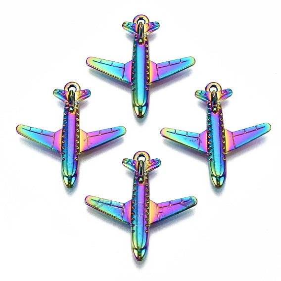 Rainbow Color Alloy Pendants, Cadmium Free & Lead Free, Plane