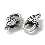 925 Thailand Sterling Silver Lobster Claw Clasps, Heart with Paw Print, with 925 Stamp