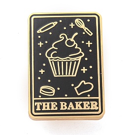 Cake Alloy Enamel Pin Brooch, for Backpack Clothes, Rectangle