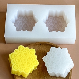 Heart Flower Food Grade Silicone Molds, Fondant Molds, For DIY Cake Decoration, Chocolate, Candy, UV Resin & Epoxy Resin Jewelry Making