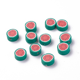 Handmade Polymer Clay Beads, Watermelon Slice