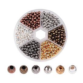 Round Iron Spacer Beads, 4mm, Hole: 1.5mm, about 158pcs/compartment, 948pcs/box
