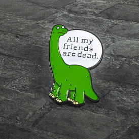Green Dinosaur Alphabet Animal Clothes Bag Accessories Badge for Kids