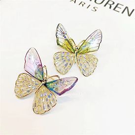 Butterfly brooch acrylic retro transparent corsage niche lady temperament diamond pin buckle