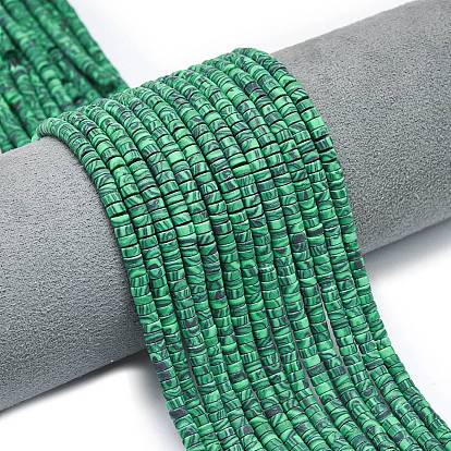 Синтетического малахита бисер нитей, матовые, дисковые бусы, Heishi бусы