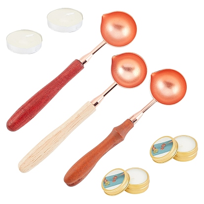 DIY Stamp Making Kits, Including Paraffin Candles, Candle, Brass Spoon