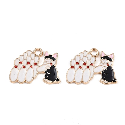 Подвески из эмали и сплава, без кадмия и без свинца, кот с шармом боулинга