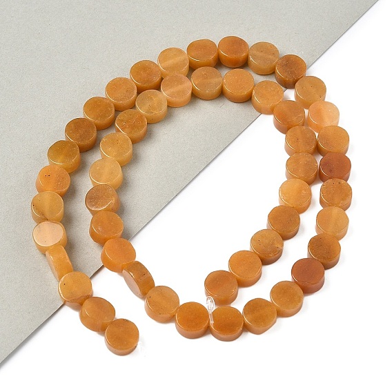 Природный Топаз нефрита бисер нитей, плоско-круглые