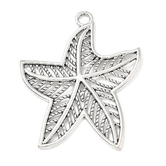 Tibetan Style Alloy Big Pendants, Textured Starfish Charms