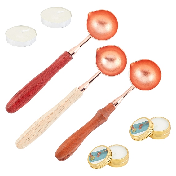DIY Stamp Making Kits, Including Paraffin Candles, Candle, Brass Spoon