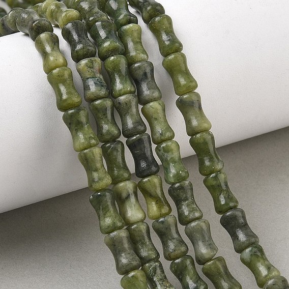 Perles de jade naturel chinois du sud en rangs, bambou commune