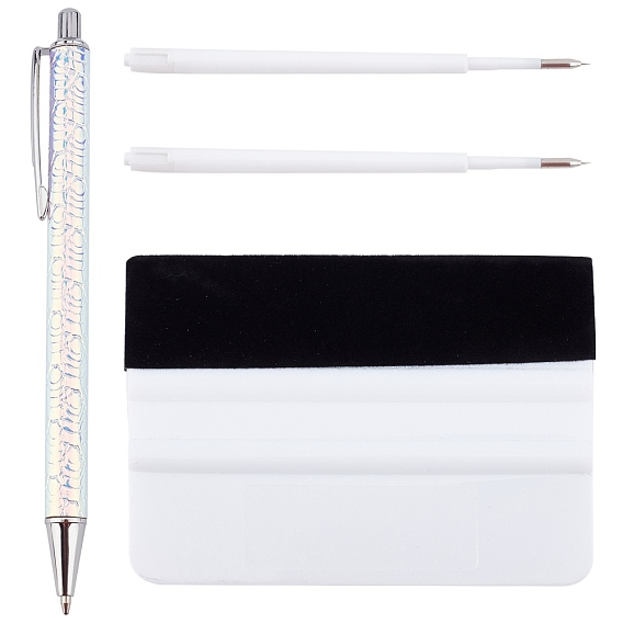 Пластиковые креативные шариковые ручки с каплевидным узором, Переносная ручка для выпуска воздуха, прямоугольный бархатный скребок