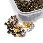 2200Pcs 4 Style Brass Crimp Beads, Nickel Free, Rondelle