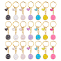 21 шт. 7 цвета сплава эмали улыбающееся лицо с кулоном в виде сердца брелки, с железными разрезными брелоками, золотые