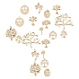 SUNNYCLUE Brass Pendants, Flat Round with Tree of Life & Tree