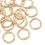 SHEGRACE Brass Linking Rings, Textured Twisted Ring Shape, Lead Free & Cadmium Free & Nickel Free