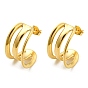 Ion Plating(IP) 304 Stainless Steel Stud Earrings, Split Earrings