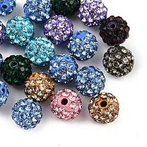 Класс а горный хрусталь глиняные шарики, pave disco бусины, круглые