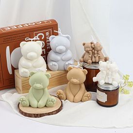 Bear Shape DIY Candle Silicone Molds, Resin Casting Molds, For Scented Candle Making