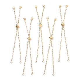 Изготовление браслетов из припаянной латуни с цепочкой-слайдером для скрепки, с 304 прелестей из нержавеющей стали, золотые