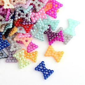 ABS Plastic Imitation Pearl Cabochons, Bowknot