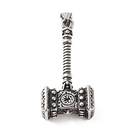 Viking 316 Surgical Stainless Steel Big Pendants, Hammer Charm