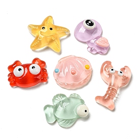 Sea Animal/Bear Translucent Resin Decoden Cabochons, for Jewelry Making