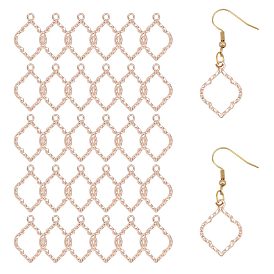 Aleación abierta bisel trasero colgantes, accesorios de llenado, para resina epoxi, fabricación de joyas de resina, encantos de la hoja