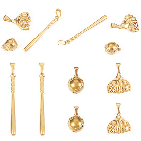 6 шт. 3 стили вакуумное покрытие pvd 304 подвески из нержавеющей стали, подвеска на бейсбольную тематику