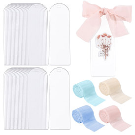 DIY Bookmark Making Kits, Including 40Pcs Acrylic Bookmarks and 10M 4 Colors Polyester Ribbon, Arch Shape