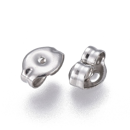 Ion Plating(IP) 304 Stainless Steel Friction Ear Nuts, Friction Earring Backs for Stud Earrings