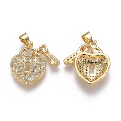 Wholesale Rhinestone Lock Necklace Pave Zircon Lock And Key Heart