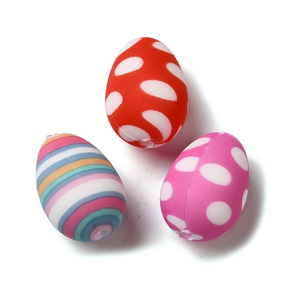 Easter Egg Silicone Focal Beads, Chewing Beads For Teethers, DIY Nursing Necklaces Making