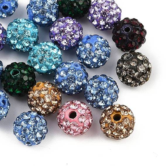 Класс а горный хрусталь глиняные шарики, pave disco бусины, круглые
