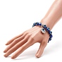 Evil Eye Resin Beads Stretch Bracelet for Girl Women, Synthetic Hematite Beads Bracelet with Hamsa Hand /Hand of Miriam Charm