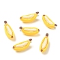 Resin Pendants, with Platinum Iron Loop, Imitation Food, Banana Charms