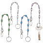4шт. стеклянные бусины брелок, с застежкой-карабином из сплава и железной поворотной застежкой