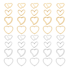 40шт 8 стиль нержавеющая сталь соединительные кольца, сердце