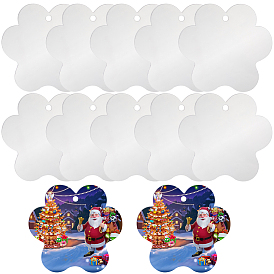 20шт. прозрачные пустые акриловые подвески, для DIY брелки, бирки сумки, подарочные бирки, рождественские украшения, цветок