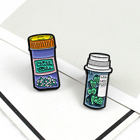 Heart-shaped Love Pill, Calm Capsule Bottle, Creative Oil Dropper Pin - Fashionable Accessories
