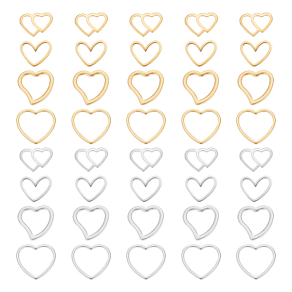 40шт 8 стиль нержавеющая сталь соединительные кольца, сердце