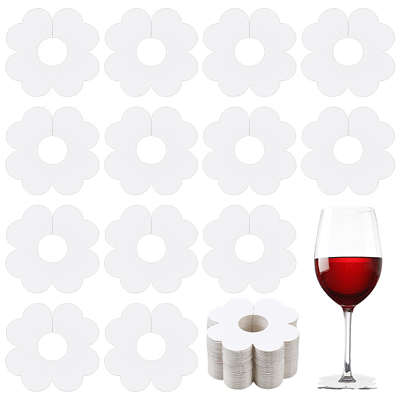 200шт. картонные подвески для бокалов вина, белые