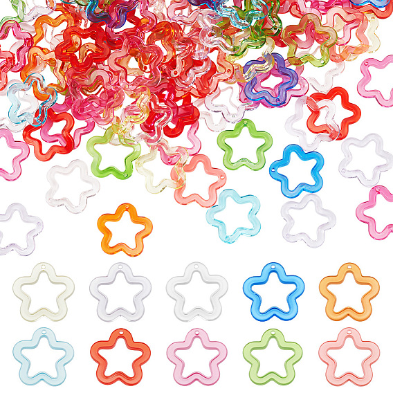 120 шт прозрачные акриловые бусины, цветок