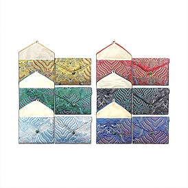Chinese Style Gift Blessing Bags Envelope Bags, Jewelry Storage Pouches for Wedding Party Candy Packaging, Rectangle