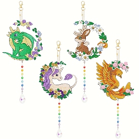 Dragon DIY Diamond Painting Wind Chime Kit, Including Acrylic Rhinestones Bag, Diamond Sticky Pen, Tray Plate