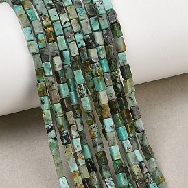 Natural African Turquoise(Jasper) Beads Strands, Cuboid