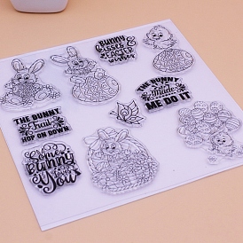 Easter Themed Silicone Clear Stamps, for DIY Scrapbooking, Photo Album Decorative, Cards Making, Easter Theme Pattern