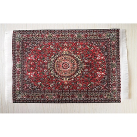 Turkish Style Mini Cloth Carpets, Dollhouse Decorations, Rectangle