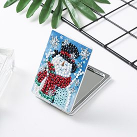 DIY Rectangle Mini Pocket Makeup Mirror Diamond Painting Kits, Foldable Two Sides Mirrors Craft